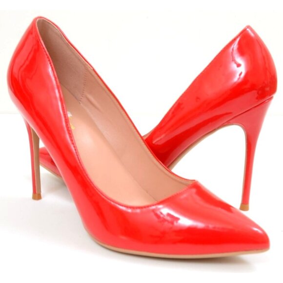 Elisabet Tang Women 9 Red Pumps Pointed Toe High Heel Party Stiletto Sexy - Picture 1 of 8